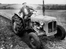 Austin Fowell ploughing above Hill Farm