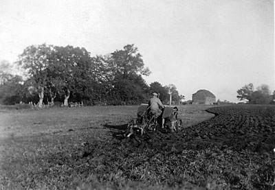 Billy ? ploughing Ester's field - November 1942