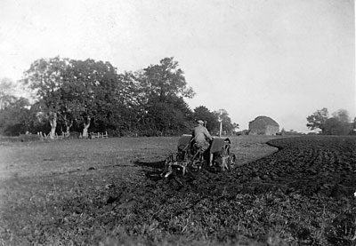 Billy ? ploughing Ester's field - November 1942